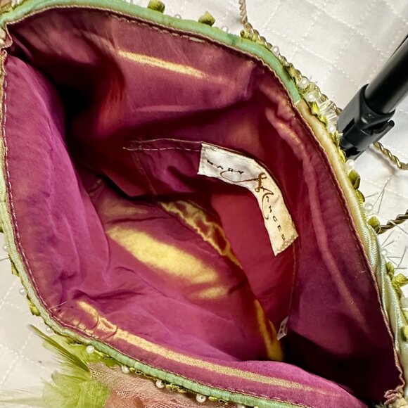 VINTAGE Mary Frances Feather and Ribbon Floral Beaded Bag - Picture 16 of 16